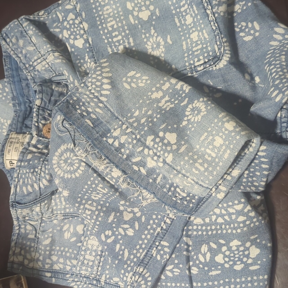 Free People floral tribal print cropped jeans - Picture 8 of 9